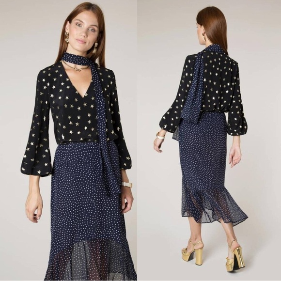 RIXO London Angie Wide Necktie Blouse - Picture 1 of 5